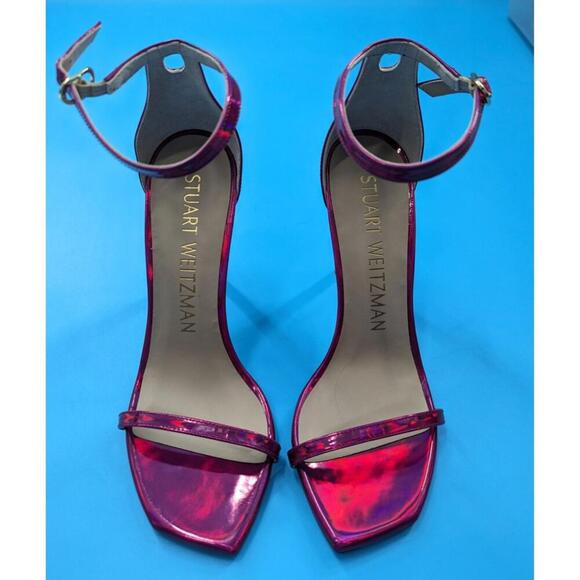 Stuart Weitzman Women's Nudistcurve 100mm Sandals Hot Pink NWOB Size 9.5 - Picture 2 of 9